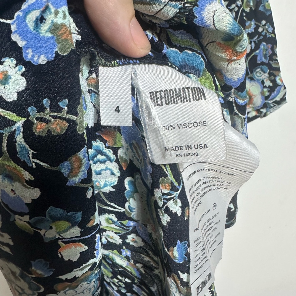Vintage Reformation Floral Blue and White Dress - Picture 3 of 3